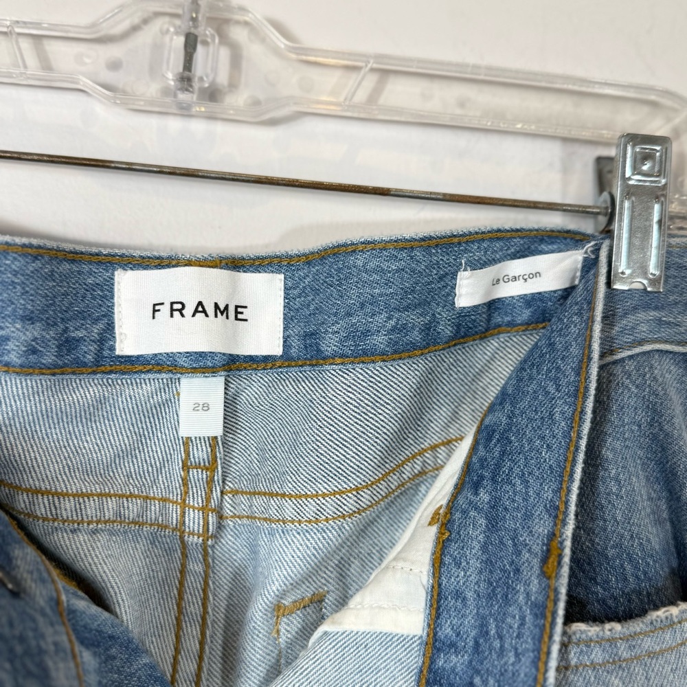 Frame Denim Blue Patchwork Ankle Cropped Jeans Us… - image 7